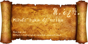 Mihályka Őszike névjegykártya